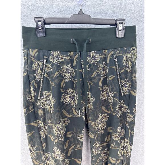 Athleta Women's sz 4 Trekkie North Printed Joggers Mid Rise Olive Green Floral - Picture 4 of 11